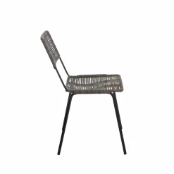 Chaise en métal et corde grise Emilia (lot de 2)