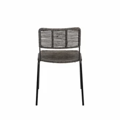 Chaise en métal et corde grise Emilia (lot de 2)