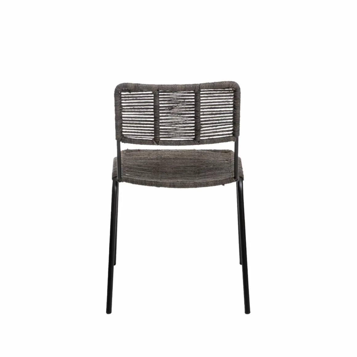 Chaise en métal et corde grise Emilia (lot de 2)