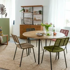 Chaise en métal et corde grise Emilia (lot de 2)