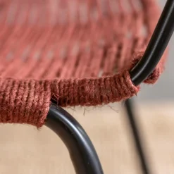 Chaise en métal et corde rouge Emilia (lot de 2)