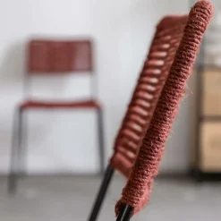 Chaise en métal et corde rouge Emilia (lot de 2)