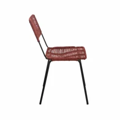 Chaise en métal et corde rouge Emilia (lot de 2)