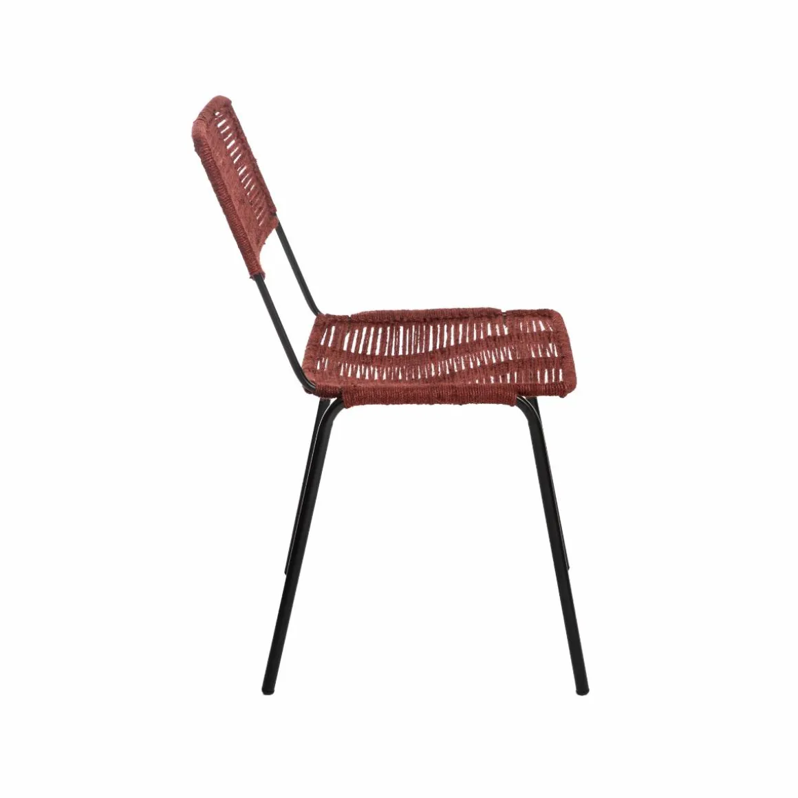 Chaise en métal et corde rouge Emilia (lot de 2)
