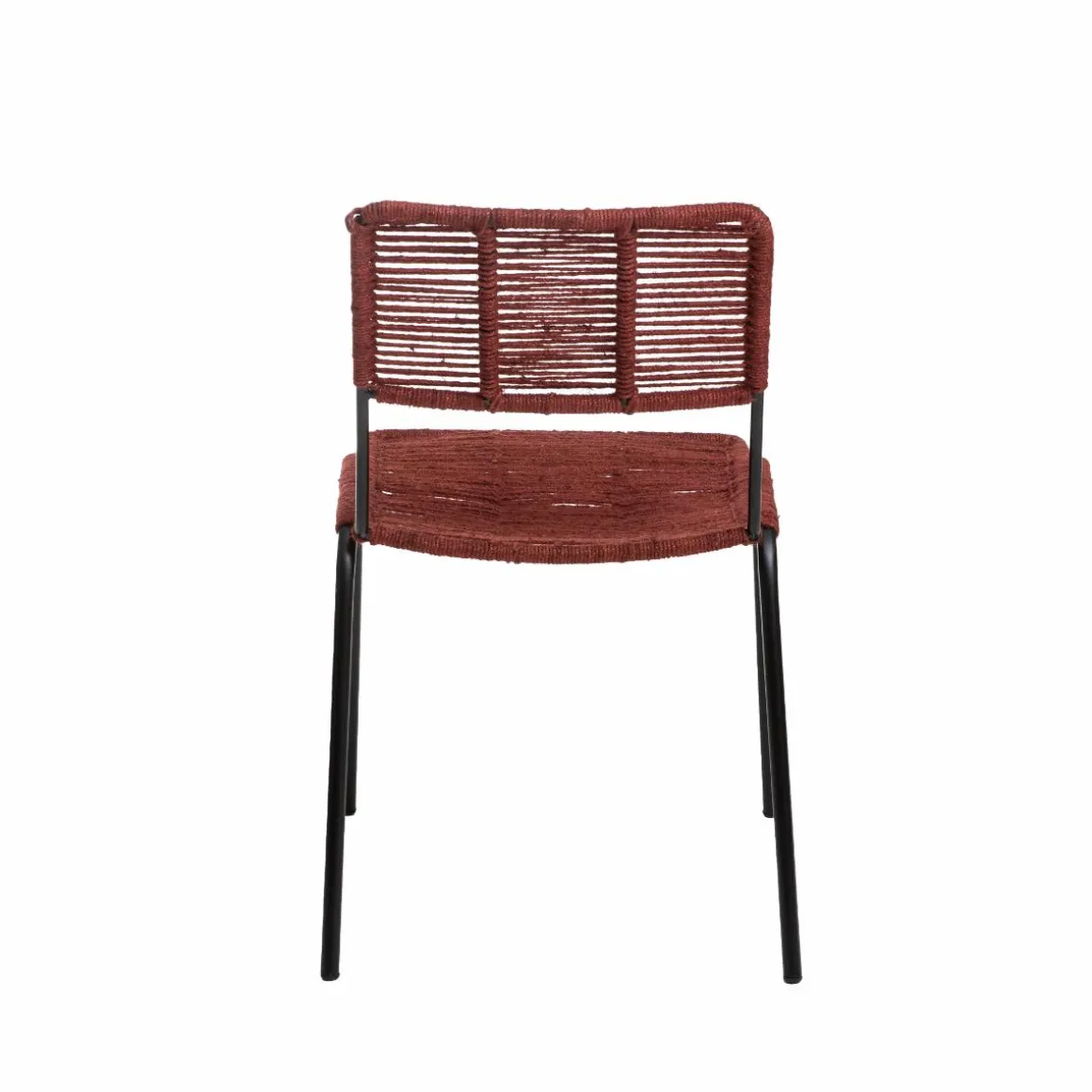 Chaise en métal et corde rouge Emilia (lot de 2)