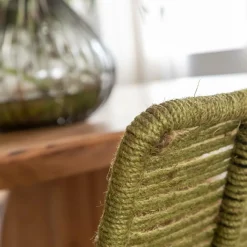 Chaise en métal et corde verte Emilia (lot de 2)