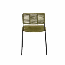 Chaise en métal et corde verte Emilia (lot de 2)