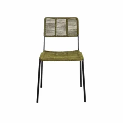 Chaise en métal et corde verte Emilia (lot de 2)