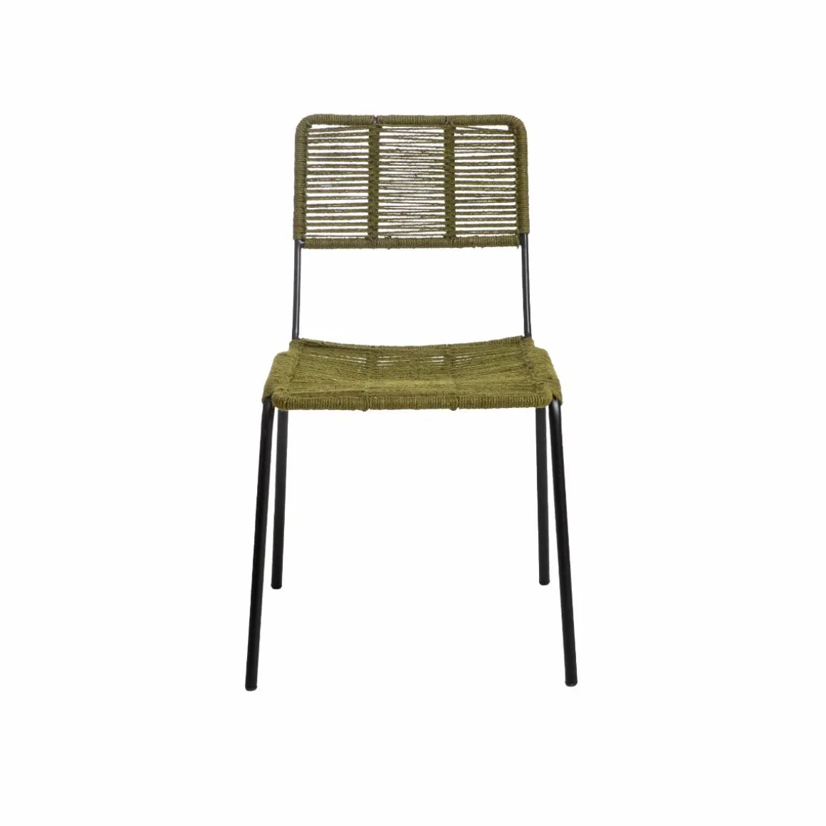 Chaise en métal et corde verte Emilia (lot de 2)