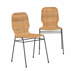 Chaise en métal et rotin Minal (lot de 2)