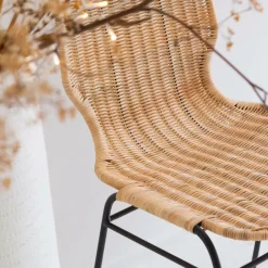 Chaise en métal et rotin Minal (lot de 2)