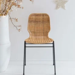 Chaise en métal et rotin Minal (lot de 2)