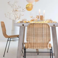 Chaise en métal et rotin Minal (lot de 2)