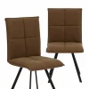 Chaise en polyester marron Nino (lot de 2)