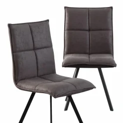 Chaise en polyester noir Nino (lot de 2)