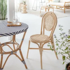 Chaise en rotin bistrot Nohan (lot de 2)