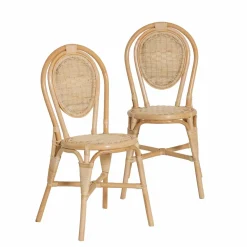 Chaise en rotin bistrot Nohan (lot de 2)