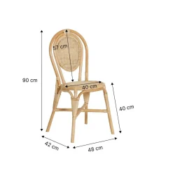 Chaise en rotin bistrot Nohan (lot de 2)