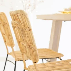 Chaise en rotin et en métal Sélina (lot de 2)