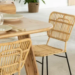 Chaise en rotin et en métal Sélina (lot de 2)