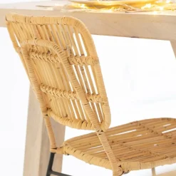 Chaise en rotin et en métal Sélina (lot de 2)