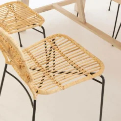 Chaise en rotin et en métal Sélina (lot de 2)