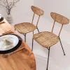 Chaise en rotin et en métal Leila (lot de 2)