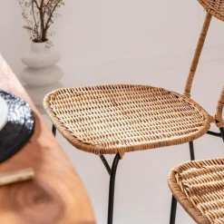 Chaise en rotin et en métal Leila (lot de 2)