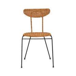 Chaise en rotin et en métal Leila (lot de 2)