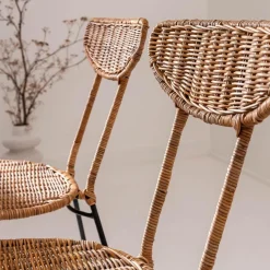 Chaise en rotin et en métal Leila (lot de 2)