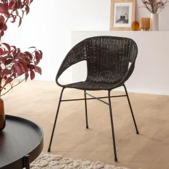 Chaise en rotin et en métal Aurélien
