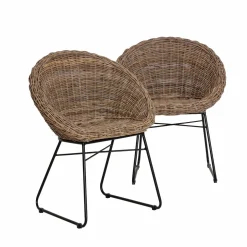 Chaise en rotin et métal Amael (lot de 2)