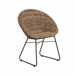 Chaise en rotin et métal Amael (lot de 2)