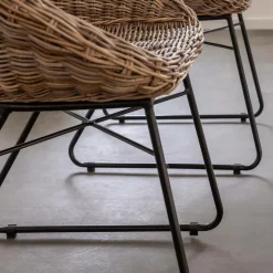 Chaise en rotin et métal Amael (lot de 2)