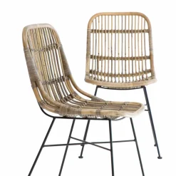 Chaise en rotin et métal Rattan (lot de 2)