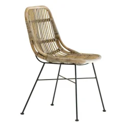 Chaise en rotin et métal Rattan (lot de 2)