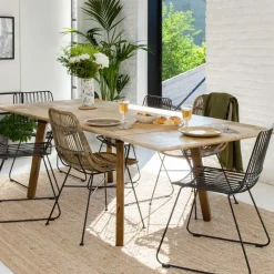 Chaise en rotin et métal Rattan (lot de 2)