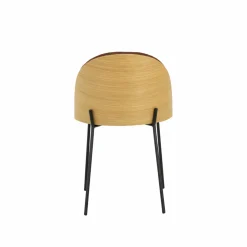 Chaise en tissu acajou et bois clair Nyssa (lot de 2)