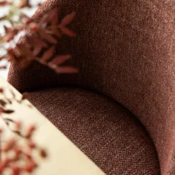 Chaise en tissu acajou et bois clair Nyssa (lot de 2)