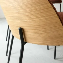 Chaise en tissu acajou et bois clair Nyssa (lot de 2)