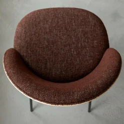 Chaise en tissu acajou et bois clair Nyssa (lot de 2)