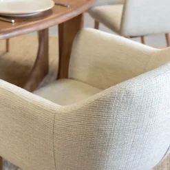 Chaise en tissu beige Solène (lot de 2)