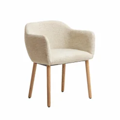 Chaise en tissu beige Solène (lot de 2)