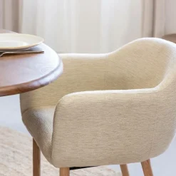 Chaise en tissu beige Solène (lot de 2)