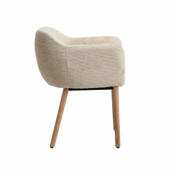 Chaise en tissu beige Solène (lot de 2)