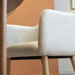 Chaise en tissu beige Solène (lot de 2)