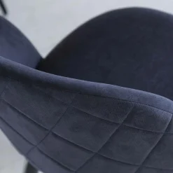 Chaise en tissu bleu marine et métal Jasmine (lot de 2)