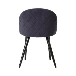 Chaise en tissu bleu marine et métal Jasmine (lot de 2)