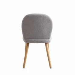 Chaise en tissu bouclette grise Ayse (lot de 2)