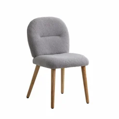 Chaise en tissu bouclette grise Ayse (lot de 2)